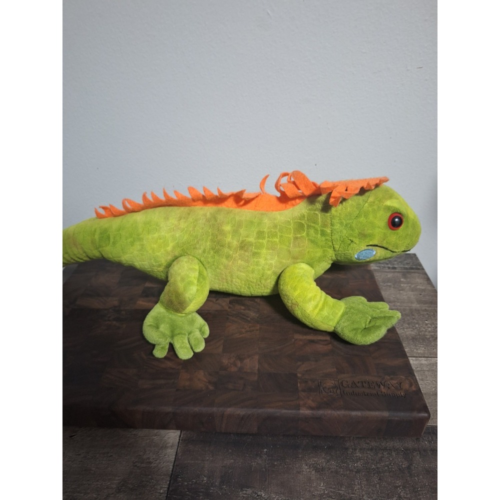 Wild Republic Iguana Plush Green Orange Realistic 23" Reptile Lizard Toy Stuffed
